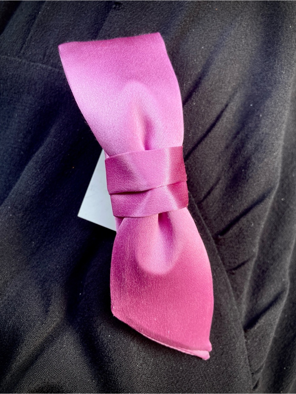 Pink Satin Bow Barrette France Luxe